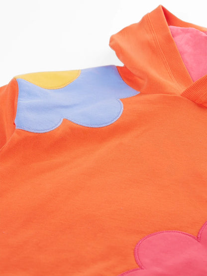 Frugi Girls Brady Flower Colour Block Hoodie