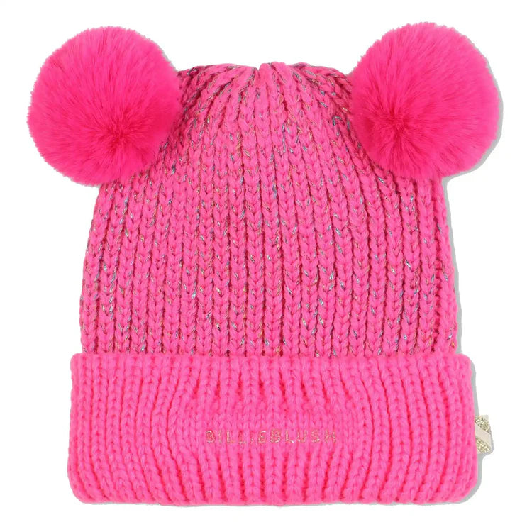 Billieblush Pink Hat with Pink PomPoms