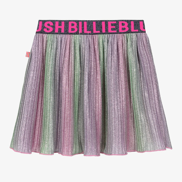 Billieblush Girls Pink & Purple Glitter Pleated Skirt