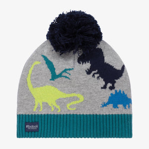 Boboli Boys Grey Cotton Knit Dinosaur Hat