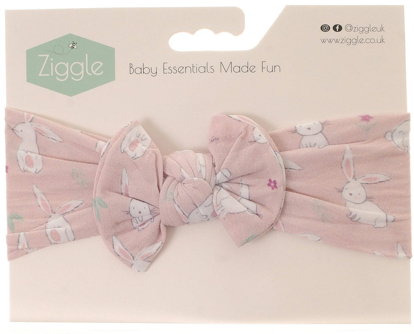 Ziggle Baby Girls Top Bow Headband Bunnies