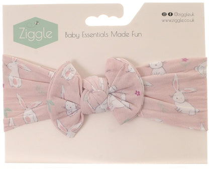 Ziggle Baby Girls Top Bow Headband Bunnies
