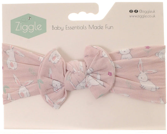 Ziggle Baby Girls Top Bow Headband Bunnies