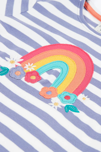 Frugi Baby Girls Easy On Stripe Rainbow Top