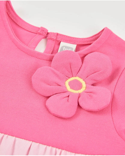 Tuc Tuc Girls Jersey Dress with Applied Flower