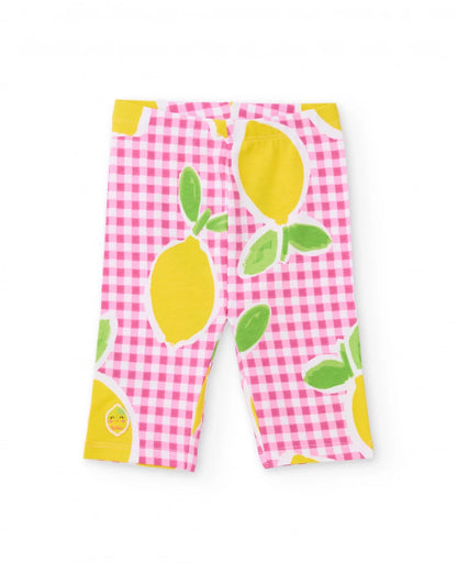 Tuc Tuc Girls Jersey Capri Leggings with Gingham Background
