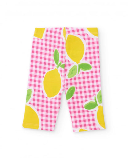 Tuc Tuc Girls Jersey Capri Leggings with Gingham Background