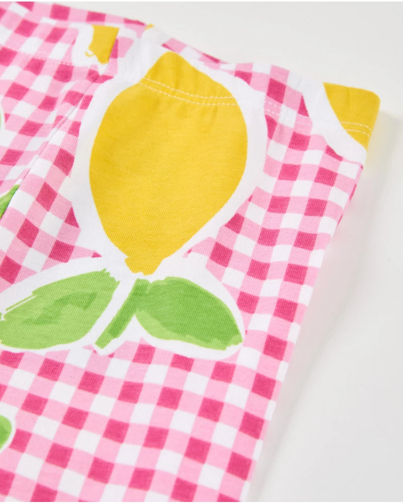 Tuc Tuc Girls Jersey Capri Leggings with Gingham Background