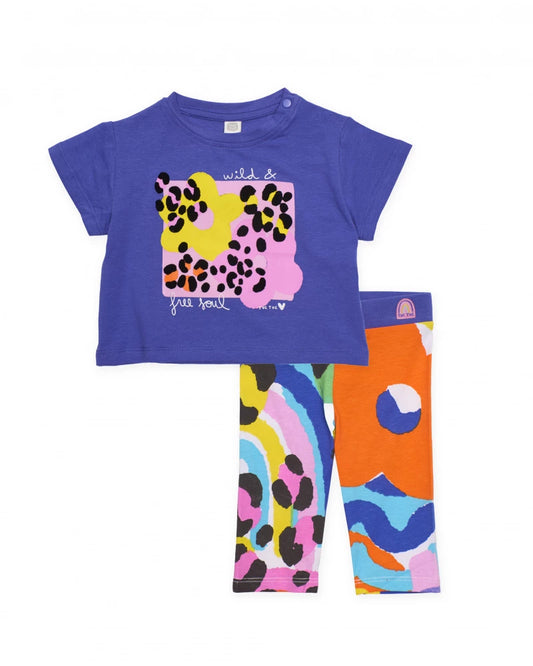 Tuc Tuc Girls T-Shirt and Leggings Set with Abstract Print
