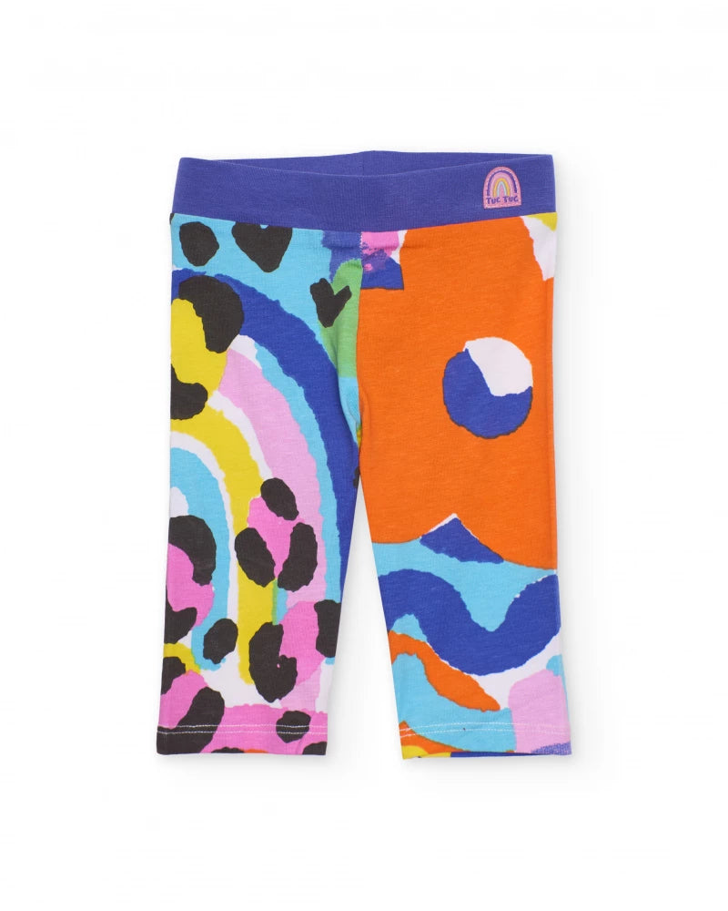 Tuc Tuc Girls T-Shirt and Leggings Set with Abstract Print