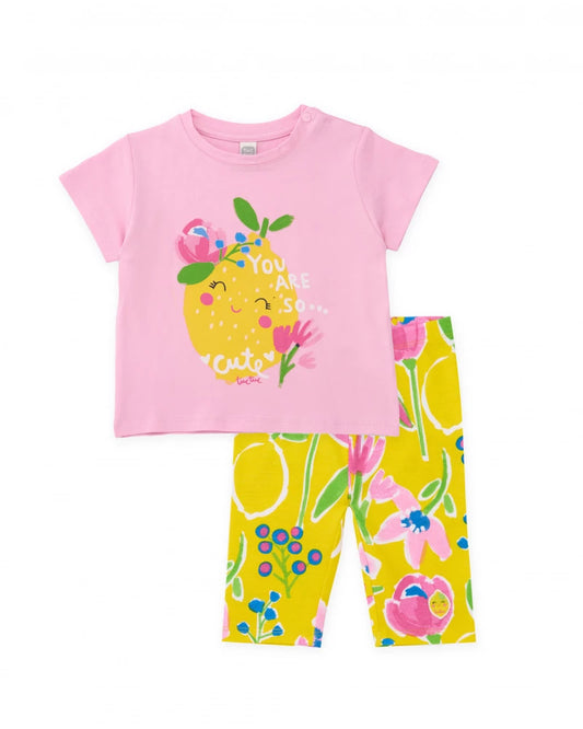 Tuc Tuc Girls T-Shirt and Capri Leggings Set with Floral Design