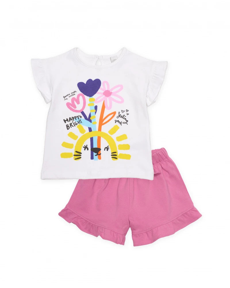 Tuc Tuc Girls T-Shirt and Short Set with Floral Graphic