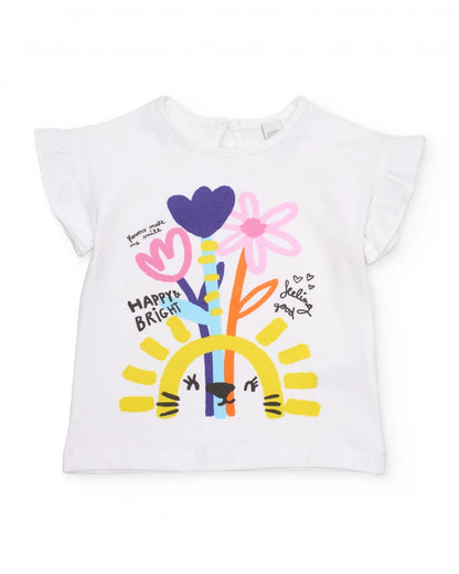 Tuc Tuc Girls T-Shirt and Short Set with Floral Graphic