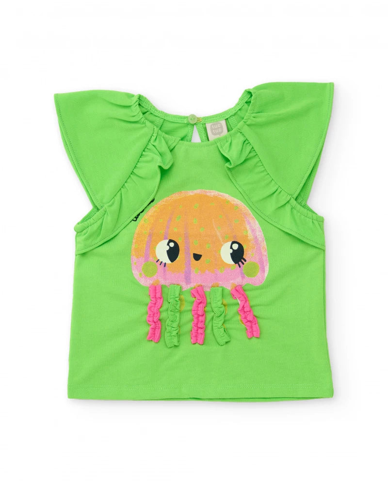 Tuc Tuc Girls T-Shirt and Capri Leggings Set with Raised Appliqués