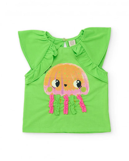 Tuc Tuc Girls T-Shirt and Capri Leggings Set with Raised Appliqués