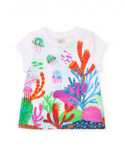 Tuc Tuc Girls T-Shirt and Capri Leggings Set with Seabed Print