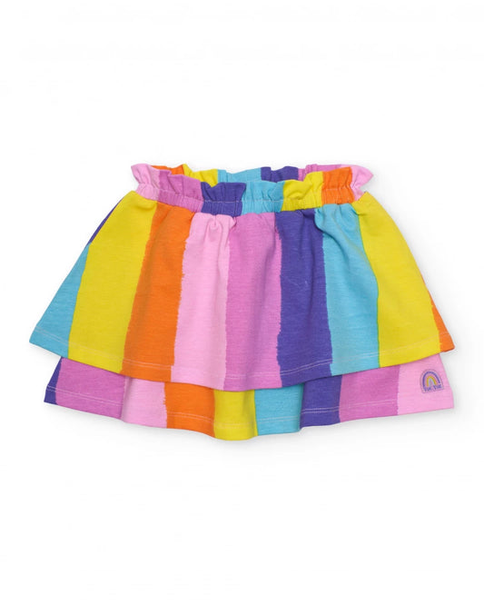 Tuc Tuc Girls Jersey Skirt with Vertical Stripes