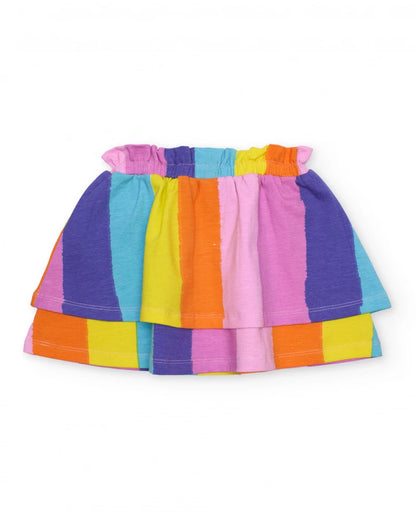 Tuc Tuc Girls Jersey Skirt with Vertical Stripes