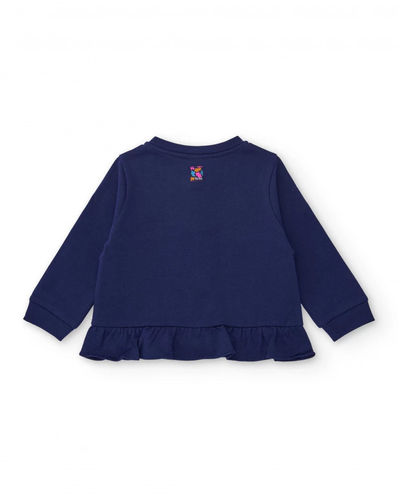 Tuc Tuc Girls Plush Zipped Sweatshirt with Ruffle Hem