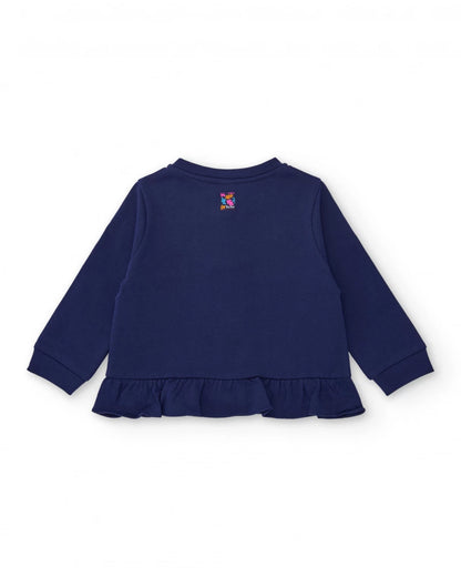 Tuc Tuc Girls Plush Zipped Sweatshirt with Ruffle Hem