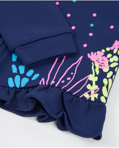 Tuc Tuc Girls Plush Zipped Sweatshirt with Ruffle Hem