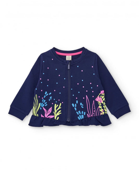 Tuc Tuc Girls Plush Zipped Sweatshirt with Ruffle Hem