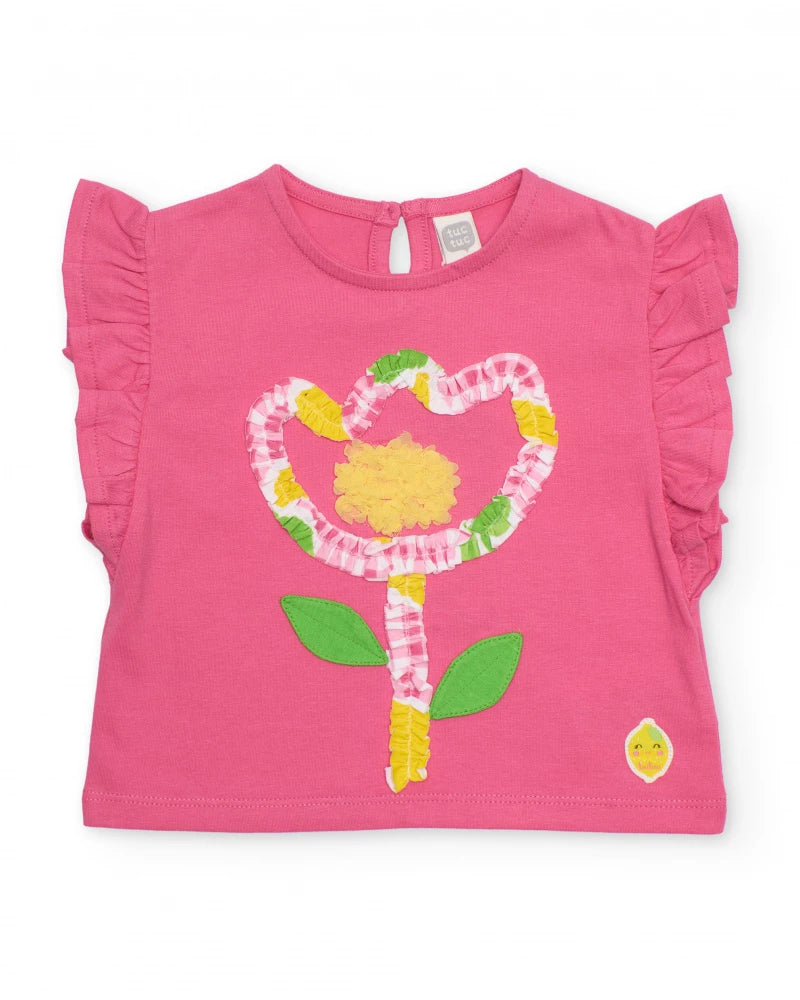 Tuc Tuc Girls T-Shirt with Raised Flower