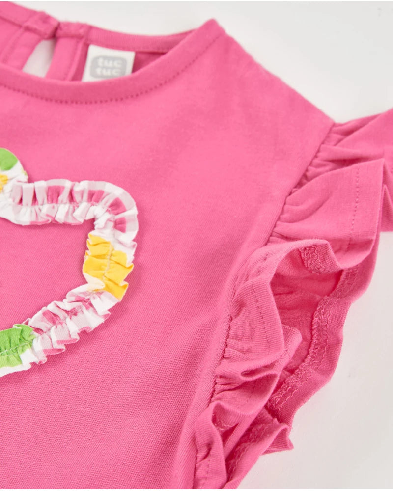 Tuc Tuc Girls T-Shirt with Raised Flower