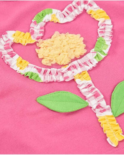 Tuc Tuc Girls T-Shirt with Raised Flower