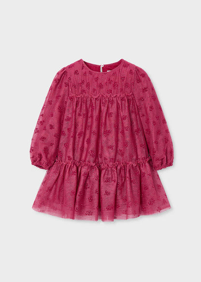 Mayoral Girls Cherry Tulle Printed Dress