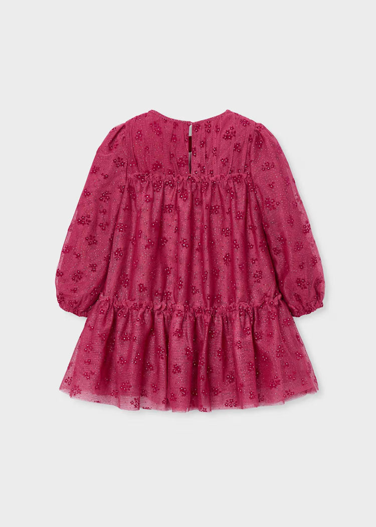 Mayoral Girls Cherry Tulle Printed Dress