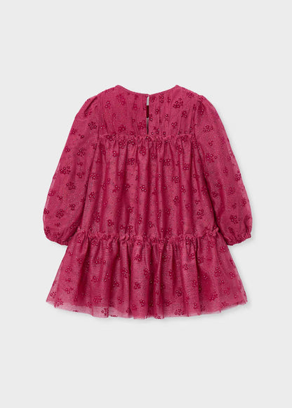 Mayoral Girls Cherry Tulle Printed Dress