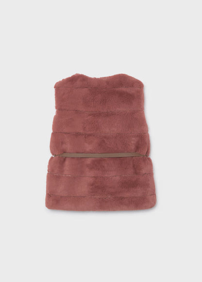 Mayoral Girls Pink Fur Vest with Belt