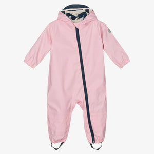 Hatley Pink Terry Lined Baby Rain Suit