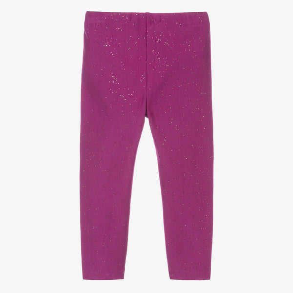 Hatley Girls Purple Cotton Glitter Leggings
