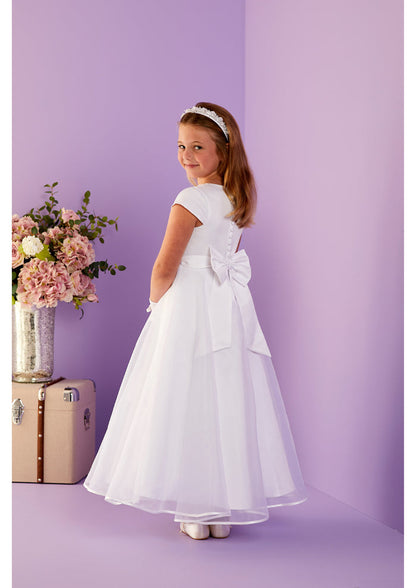 Peridot - White Moira Communion Dress