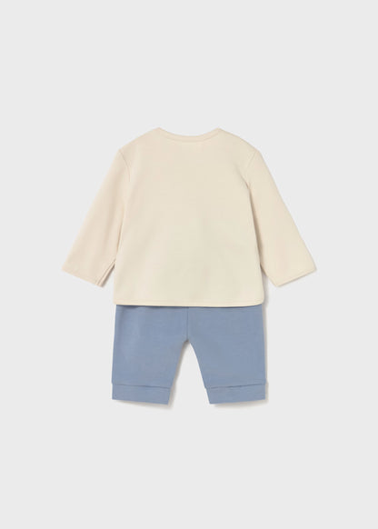 Mayoral Baby Boys Beige Animal Print Top and Bottom Knit Set