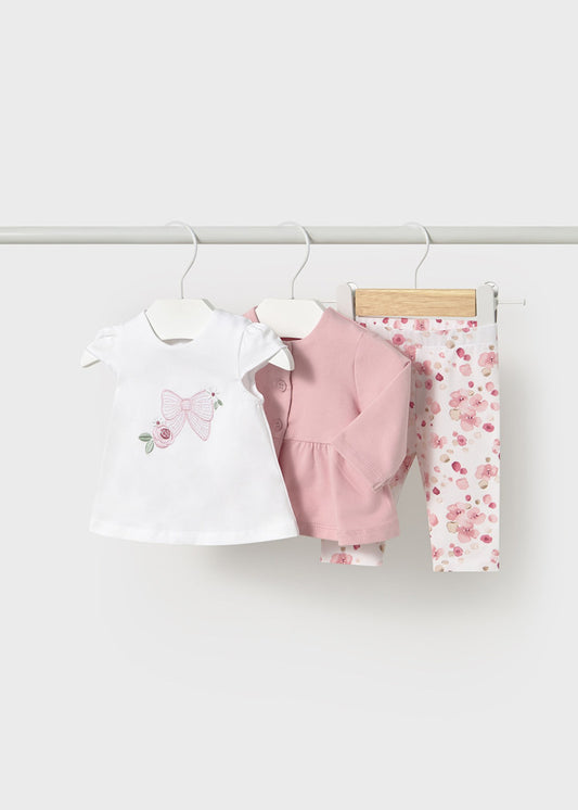 New born girl 3 piece set with jacket