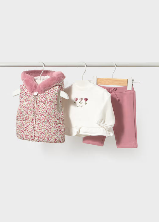 Mayoral Baby Girls Cipria Vest Tracksuit