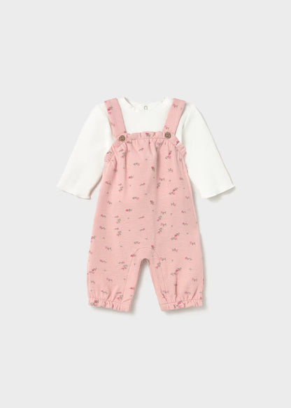 Mayoral Baby Girls Pink Printed Dungarees Set