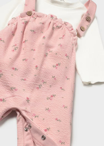 Mayoral Baby Girls Pink Printed Dungarees Set