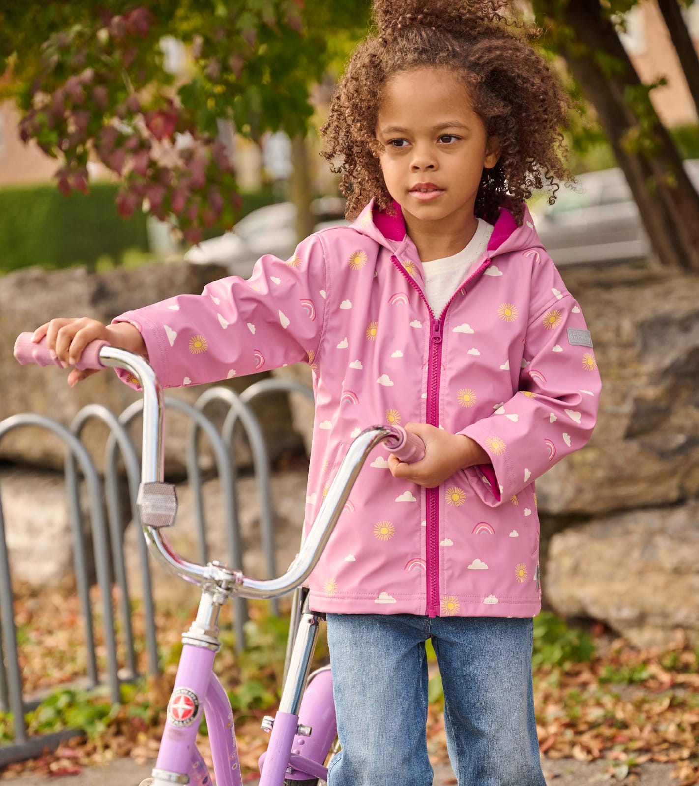 Hatley Girls Rainbow Clouds Raincoat