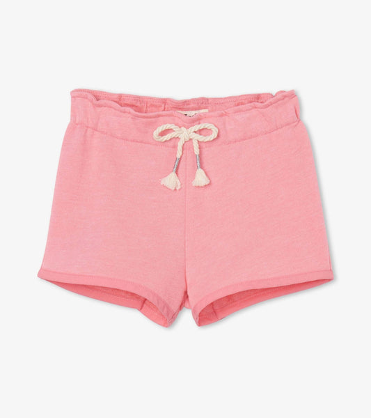 Hatley Girls Light Pink French Terry Paper Bag Shorts