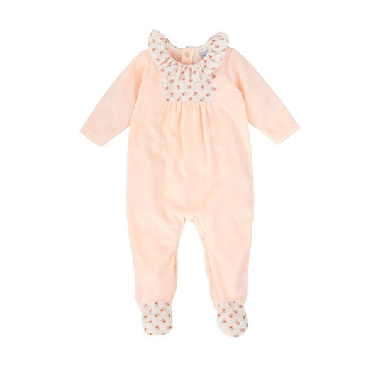 Babidu Baby Girls soft Babygrow with frill collar