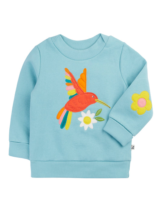 Frugi Girls Blue Lichen/Hummingbird Easy On Jumper