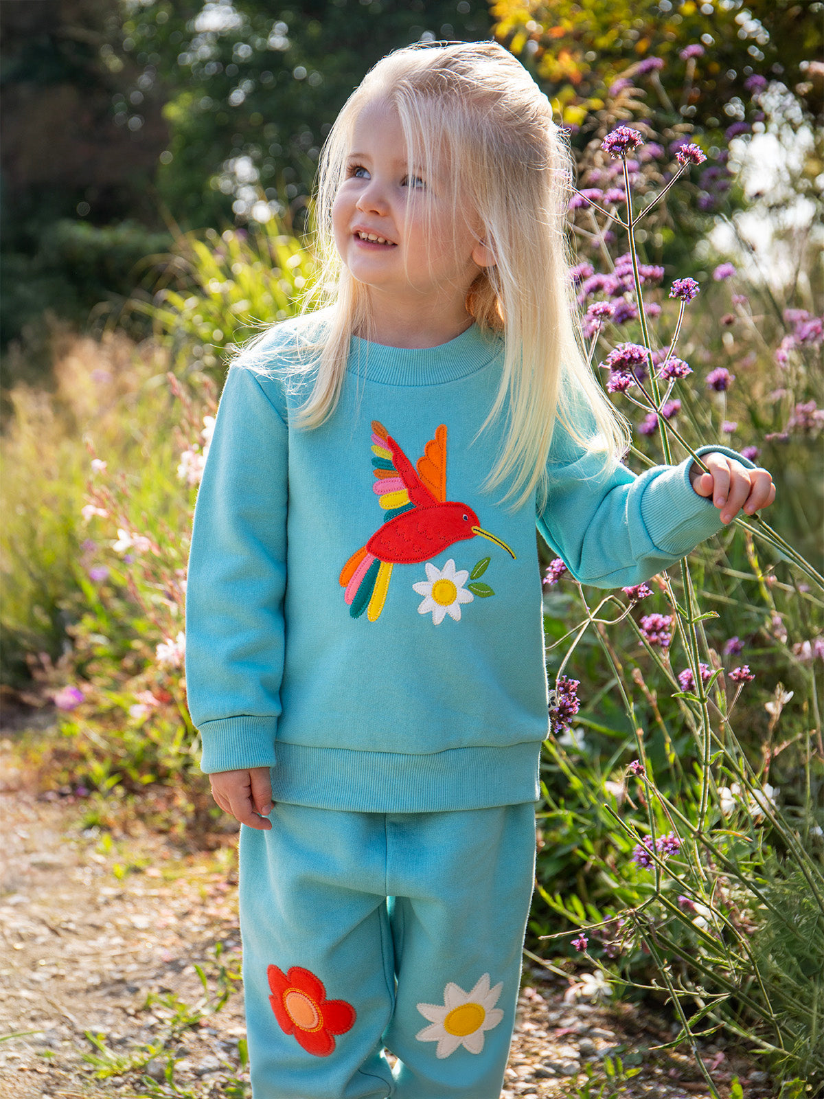 Frugi Baby Girls Flowers Character Joggers
