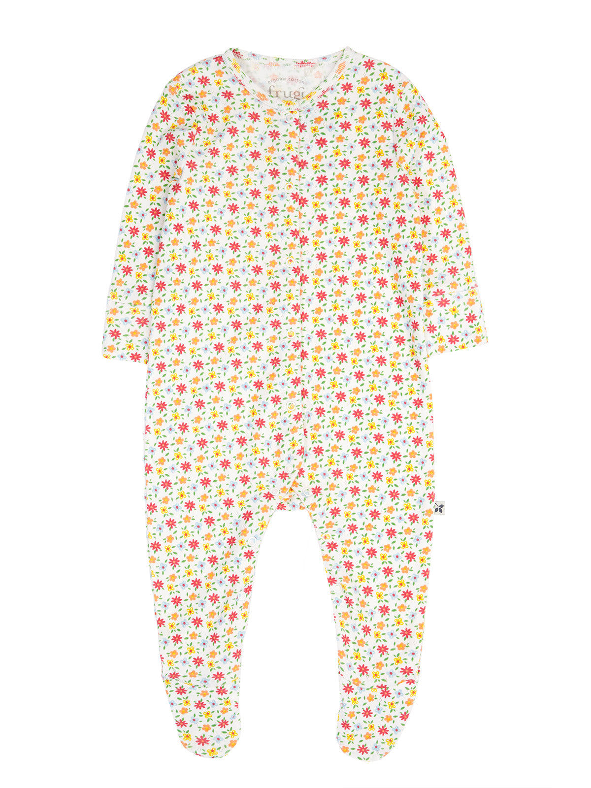 Frugi Baby Girls Ditsy Floral Lovely Pointelle Babygrow