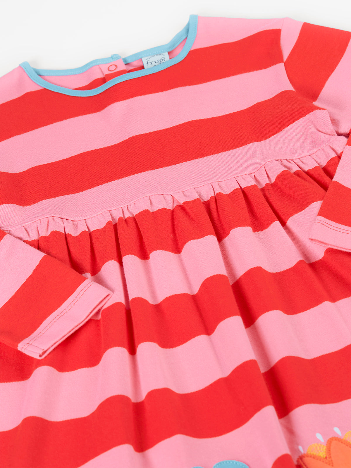 Frugi Girls Amelia Stripe/Bloom Applique Dress