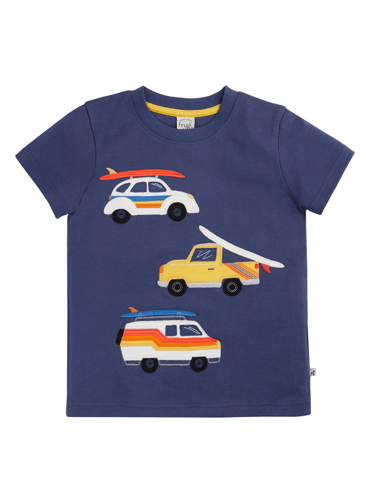 Frugi Boys Carsen Navy Blue/Vehicles T-shirt
