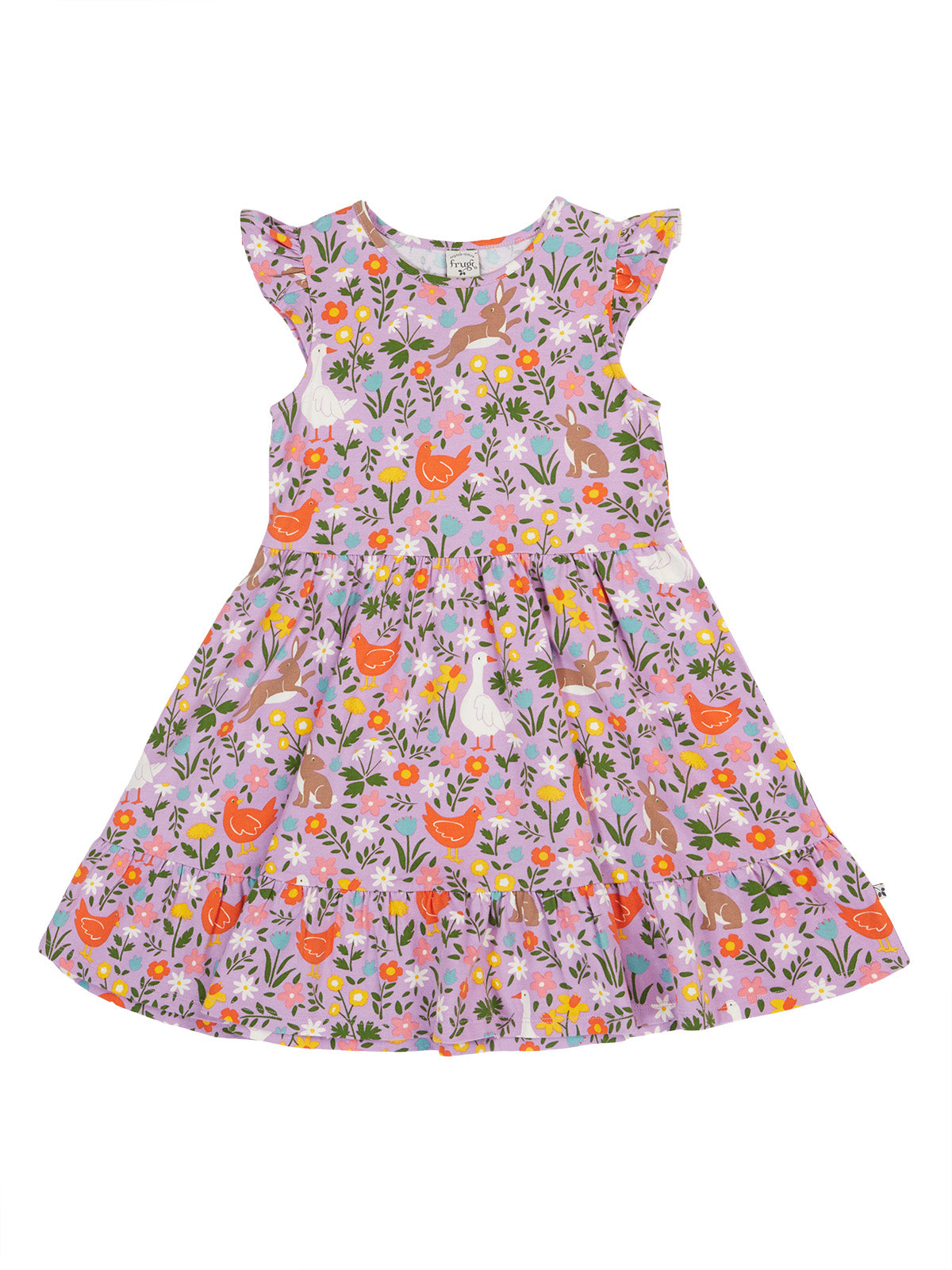Frugi Girls Olivia Lupin Meadow Play Skater Dress